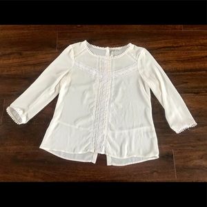 Lauren Conrad small sheer white lace detail top